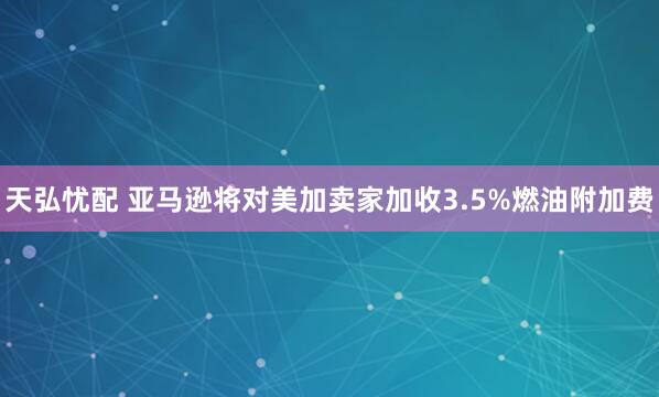 天弘忧配 亚马逊将对美加卖家加收3.5%燃油附加费
